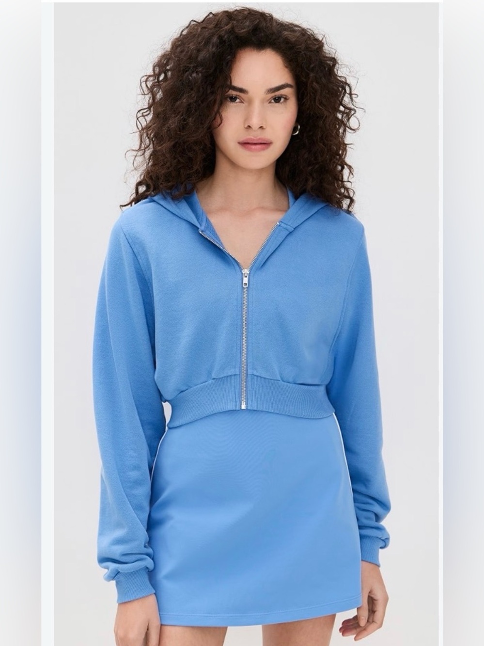 ALO Yoga Sweet Escape Full Zip Hoodie in Crystal Clear Blue Size M
